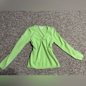 Cashmere Talbots Vibrant Green Long Sleeve Top